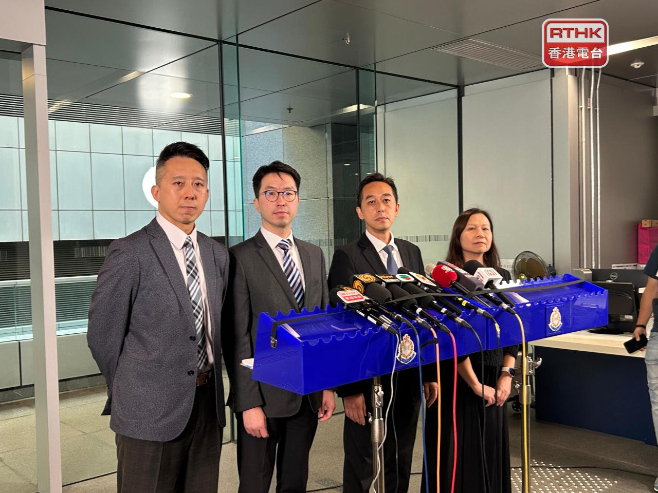 警方、入境處及社署就事件會見傳媒。（鄧穎琳攝）