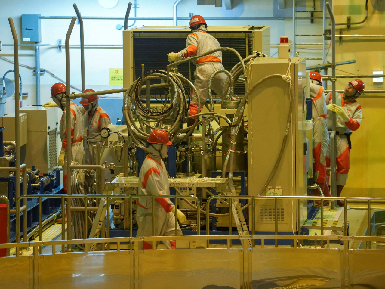Tokyo Electric Power staff work inside its Kashiwazaki Kariwa nuclear power station in Niigata. File photo: Reuters