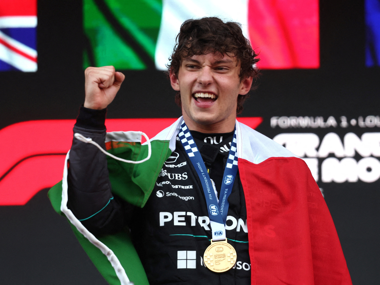 Antonelli is the first Italian to record five straight race victories in 74 years. Photo: Reuters