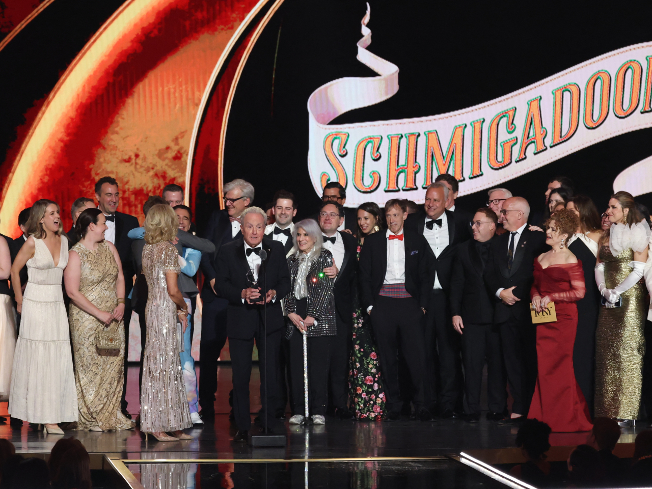 Producer Lorne Michaels receives Best Musical award for Schmigadoon! at the Tony Awards in New York. Photo: Reuters