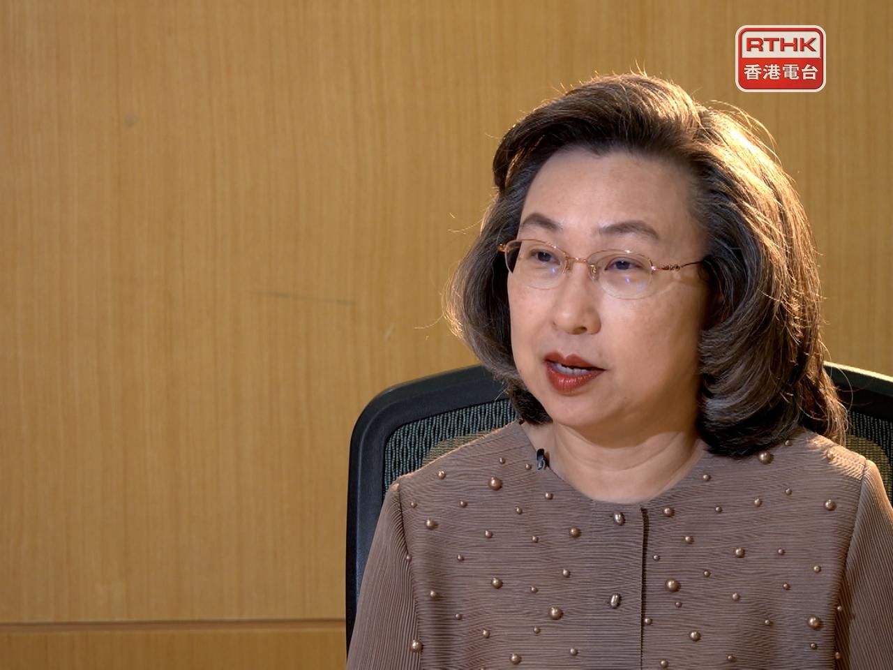 楊何蓓茵下午會見傳媒（港台圖片）