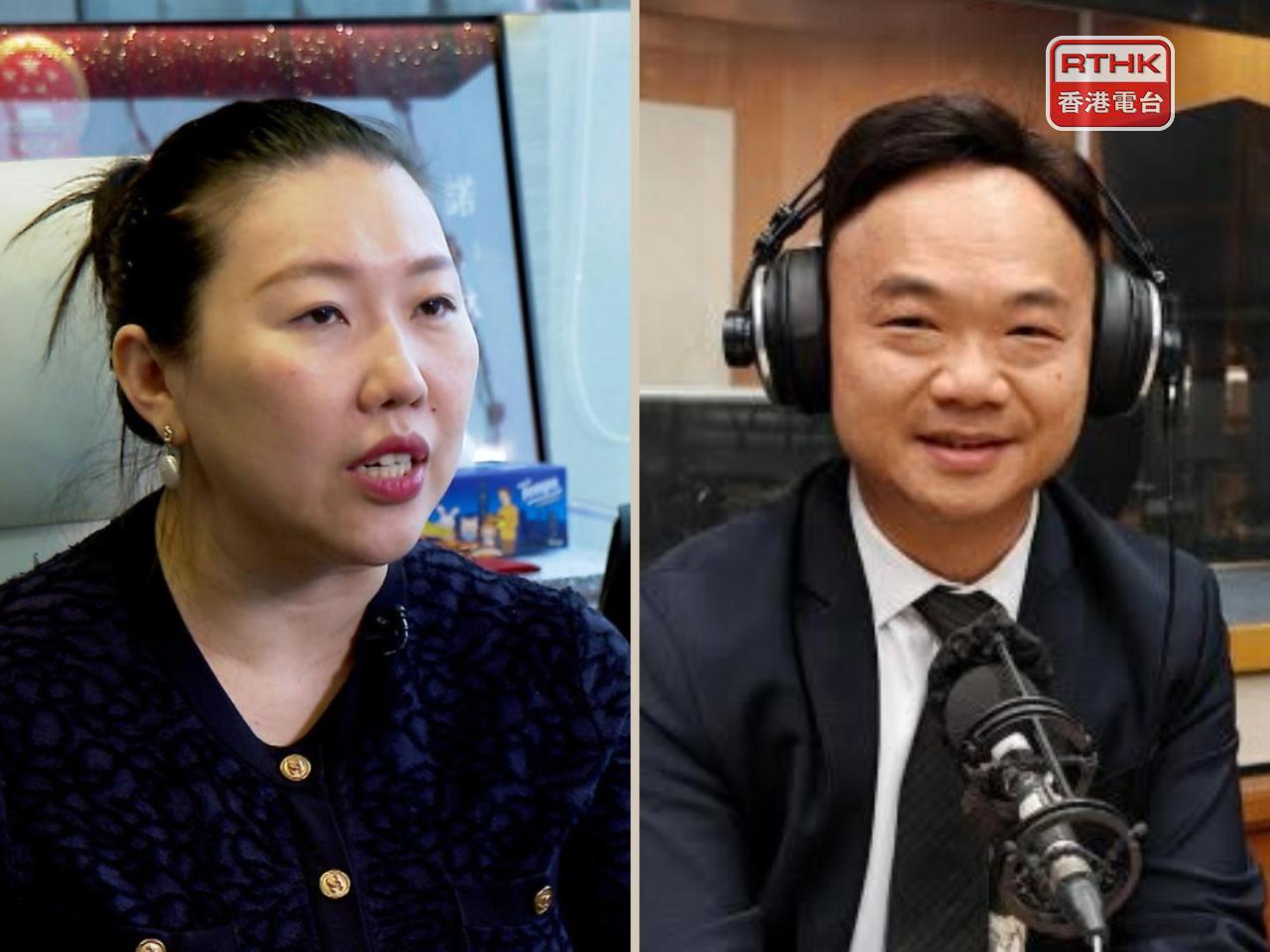 Nixie Lam, left, welcomed the pay rise proposal, while Roy Ying, right, says he expected a 3.5 percent pay rise. Image: RTHK
