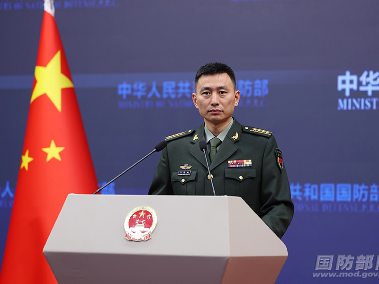 張曉剛敦促日菲立即停止非法侵權挑釁行徑。（國防部網頁圖片）