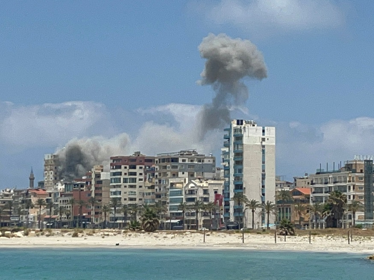 Smoke billows following an Israeli strike in Tyre. Photo: Reuters