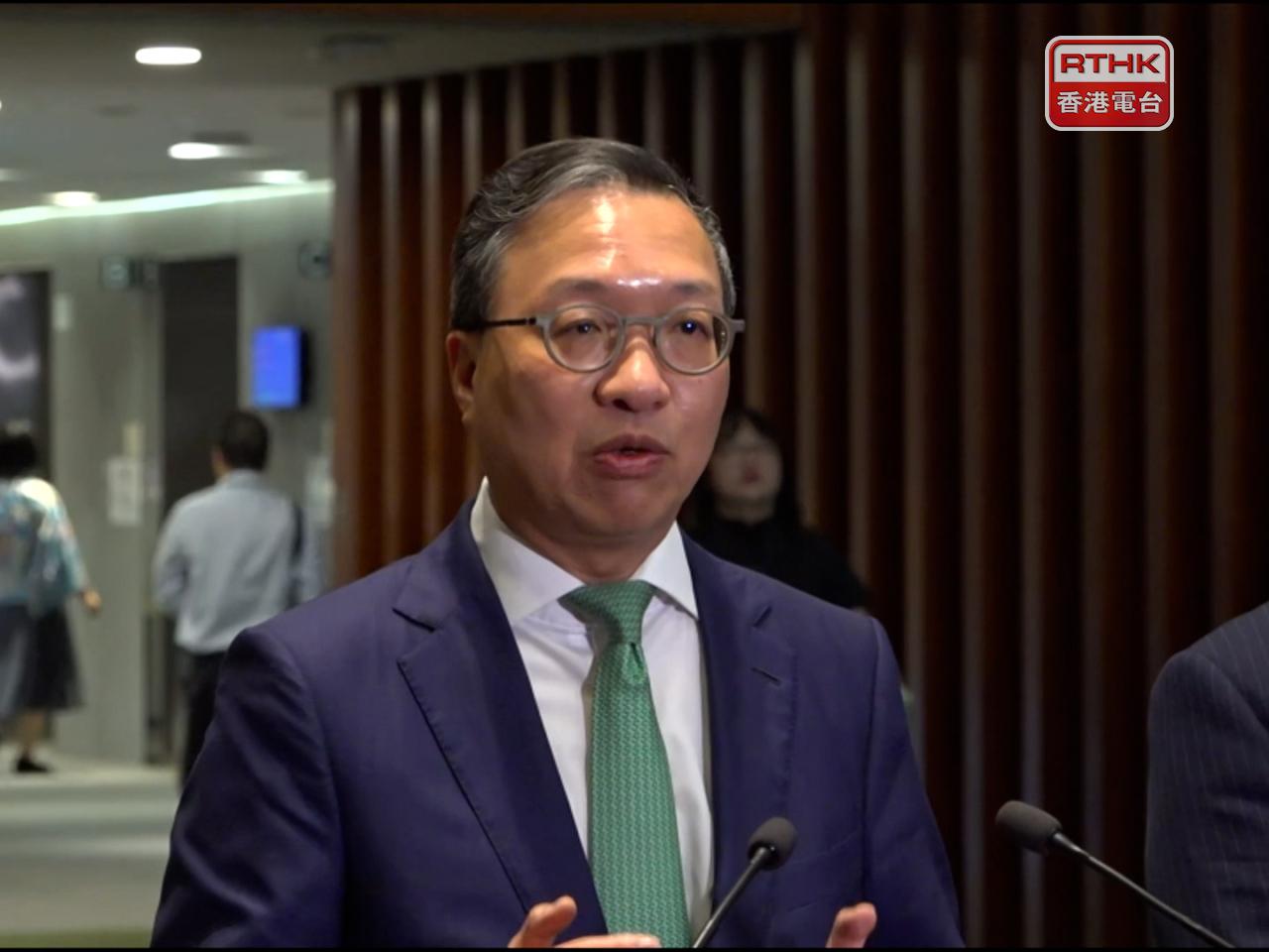 林定國強調，政府有憲制責任不斷檢視並完善有關法律，並非特別針對某一案件。（郭志強攝）