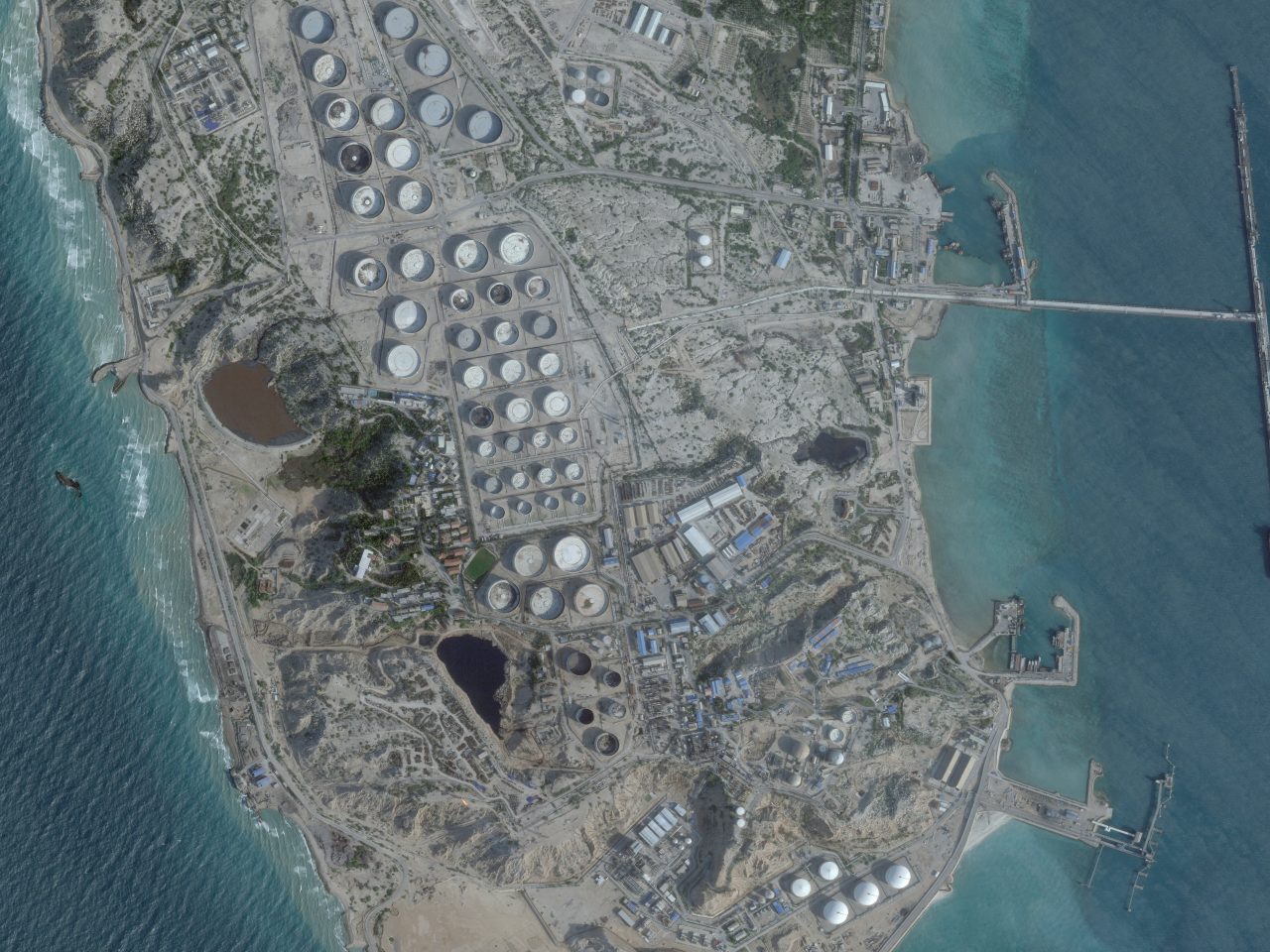 A satellite image shows an oil terminal at Kharg Island. File photo: Reuters