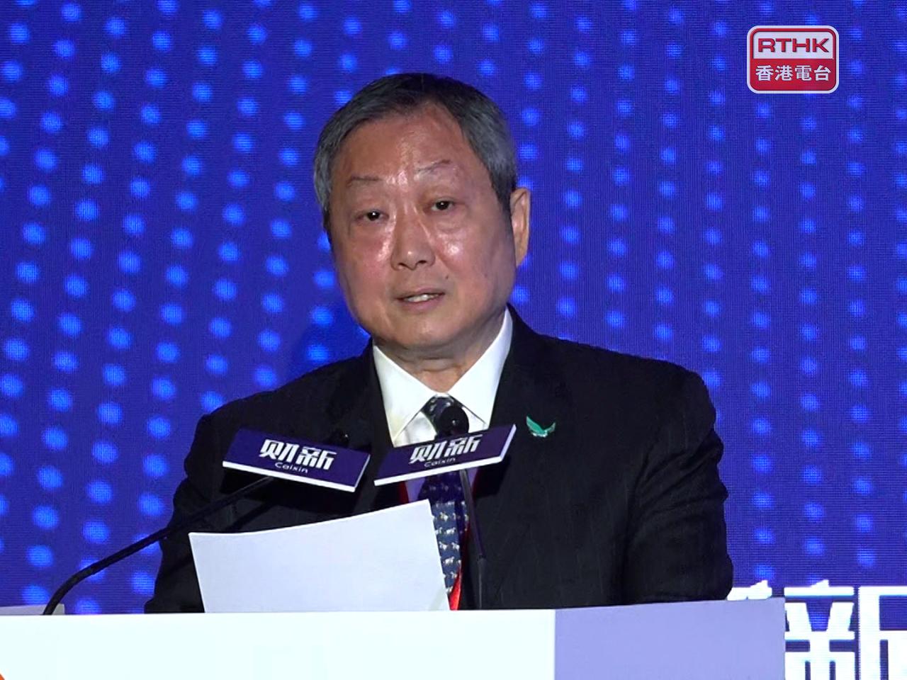 黃天祐強調香港金融服務業核心競爭力從來不在於技術本身，而是深厚人才基礎。（郭志強攝）