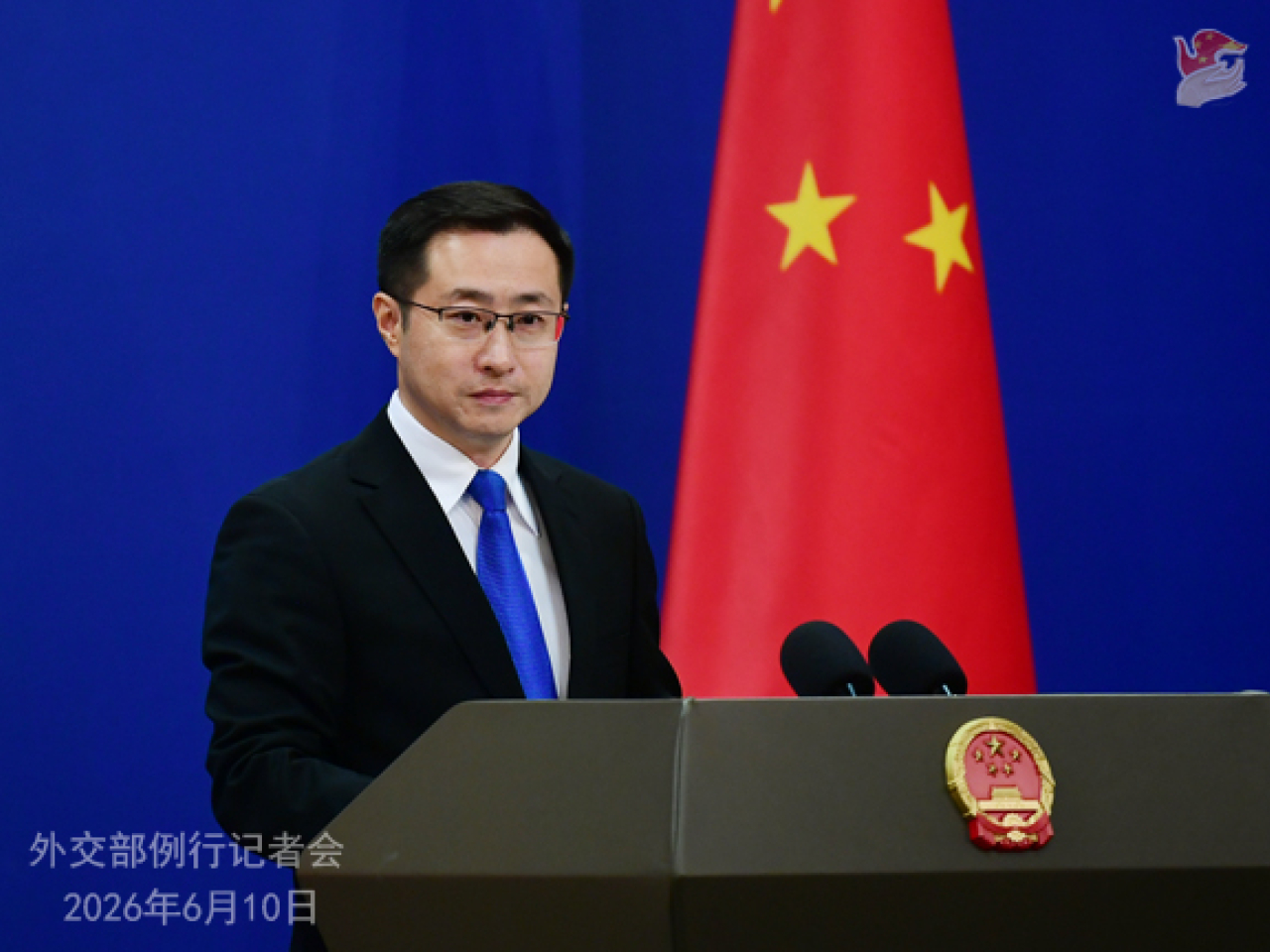 林劍表示，中方將採取一切必要措施，堅定維護本國企業和公民的正當權益。（外交部網站）