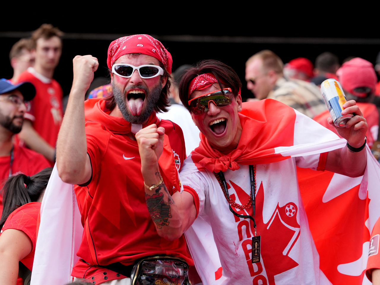 Canadian fans react as the home side draws 1-1 with Bosnia and Herzegovina in the first World Cup finals game played on Canadian soil. Photo: Reuters