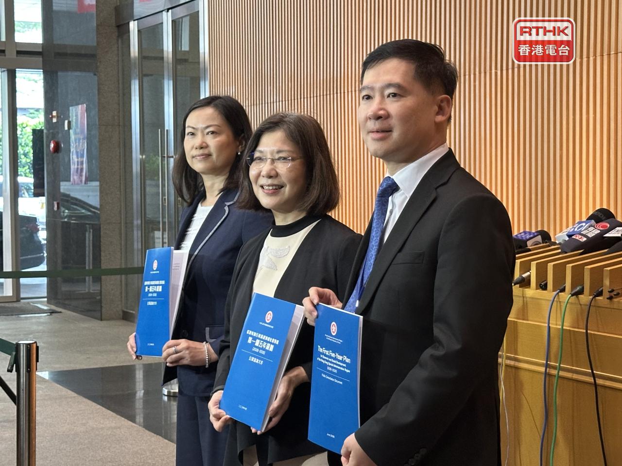 Janice Tse (centre) says the city's five-year plan, the policy address and the budget will complement one another. Photo: RTHK