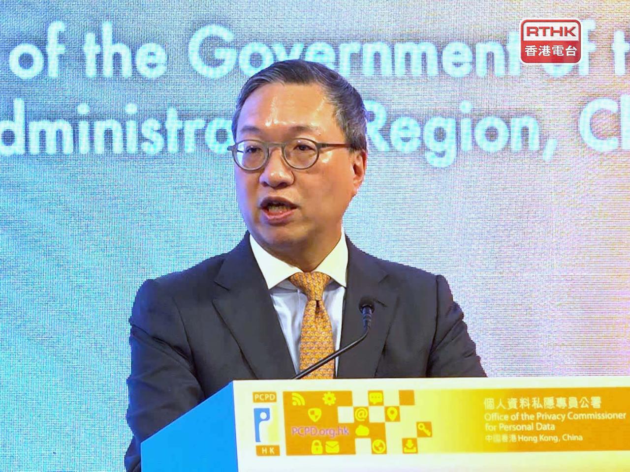 林定國強調特區政府決心推動安全及符合道德的人工智能應用。（郭志強攝）