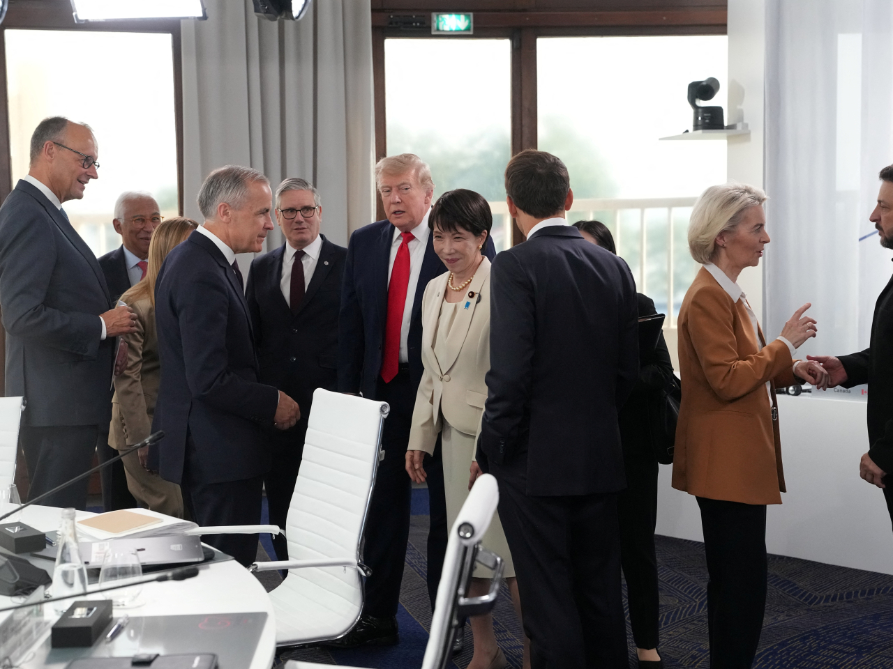 G7 and Ukraine leaders gather ahead of a working session at the summit in Evian-les-Bains, France. Photo: Reuters
