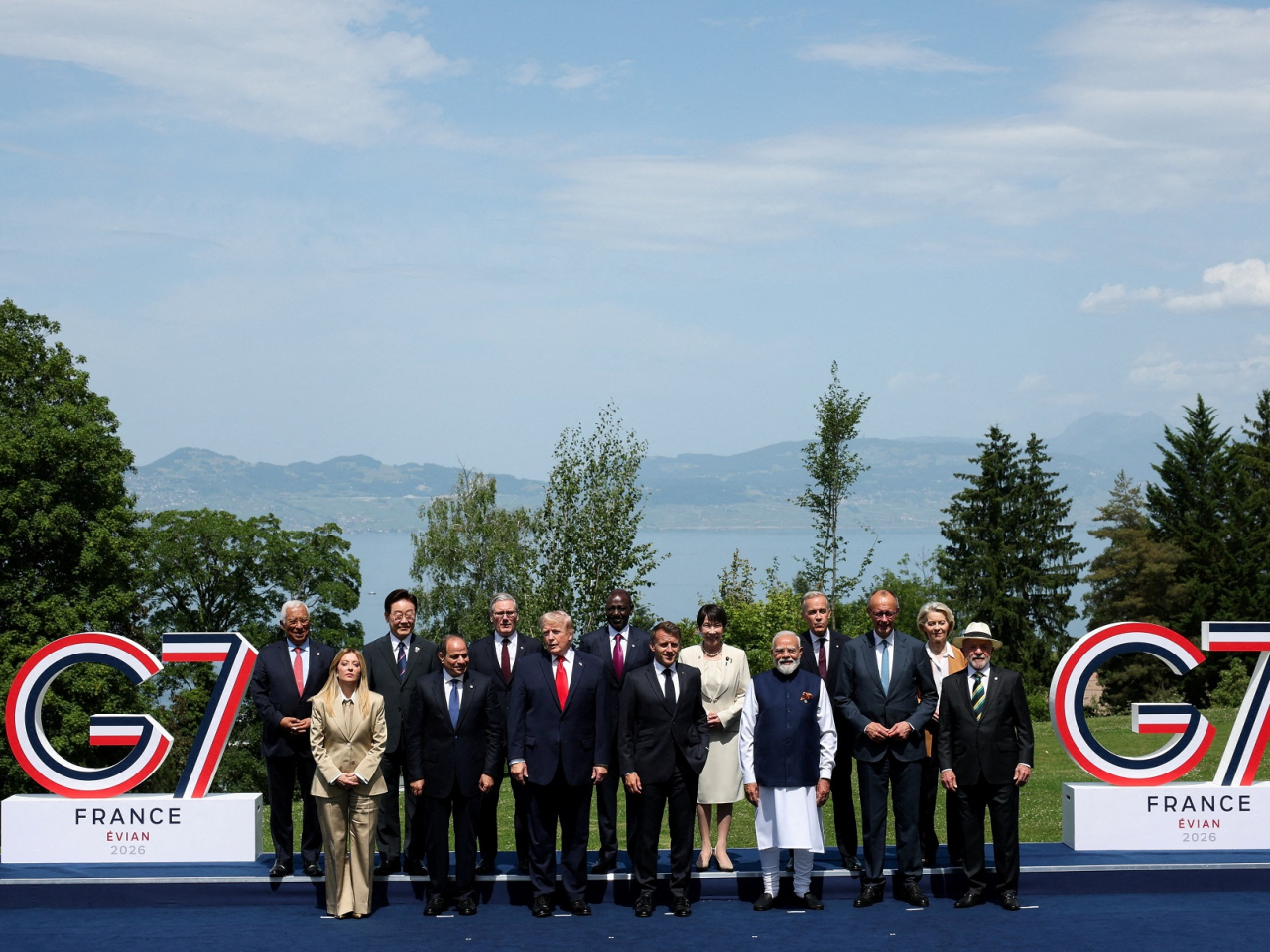 Leaders of the G7 and several other countries hold talks in France. Photo: Reuters