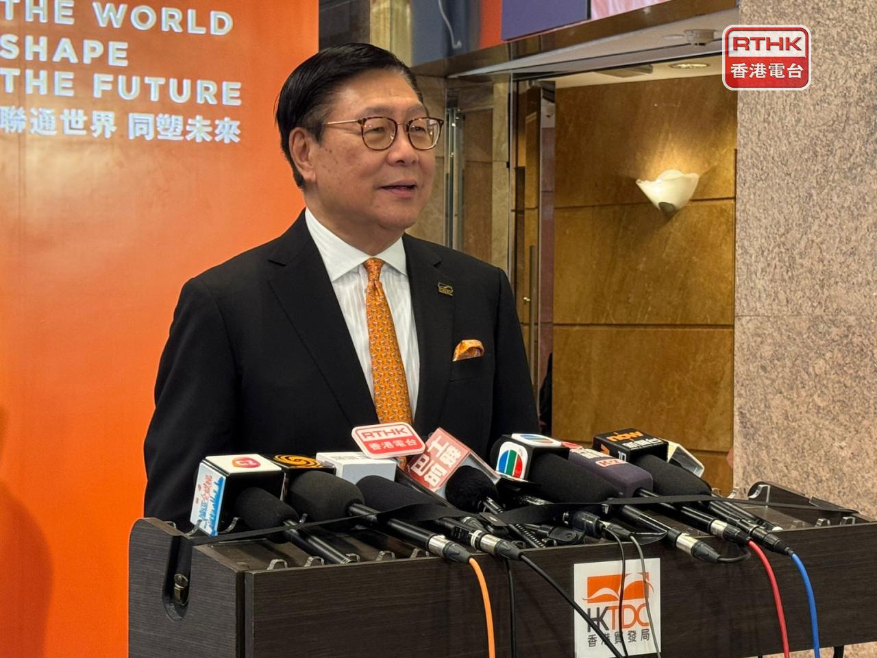 馬時亨表示，貿發局會主動對接國家「十五五」規劃綱要，協助內地企業「出海」。（實習記者鄭凱安攝）