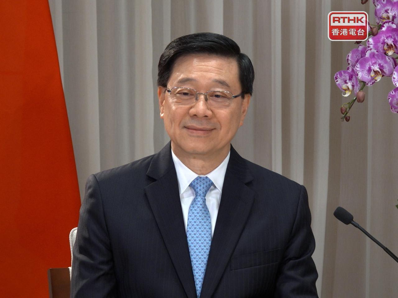李家超表示，香港四年間最大轉變在於「一國兩制」由兩制抗拒一國，變為真正實踐「一國兩制」的內涵。(游樹榮攝)