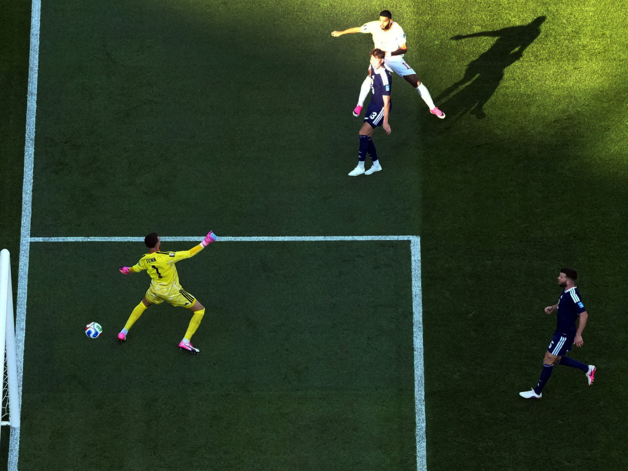 Ismael Saibari blasted the ball into the top left corner of the net, well outside the reach of goalkeeper Angus Gunn. Photo: Reuters