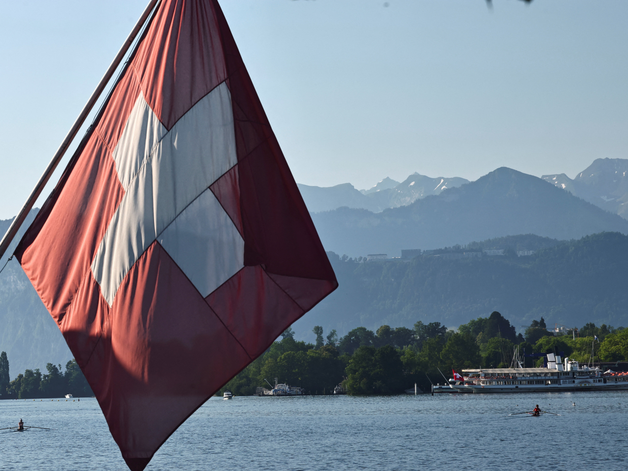 The Buergenstock resort, in Obbuergen, where possible talks between US and Iran could take place, is seen from Lucerne, Switzerland. Photo: Reuters