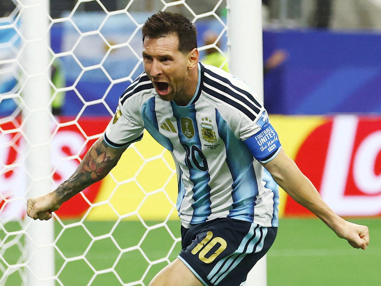 The Argentina star has now scored 18 times across his World Cup career, which began 20 years ago. Photo: Reuters