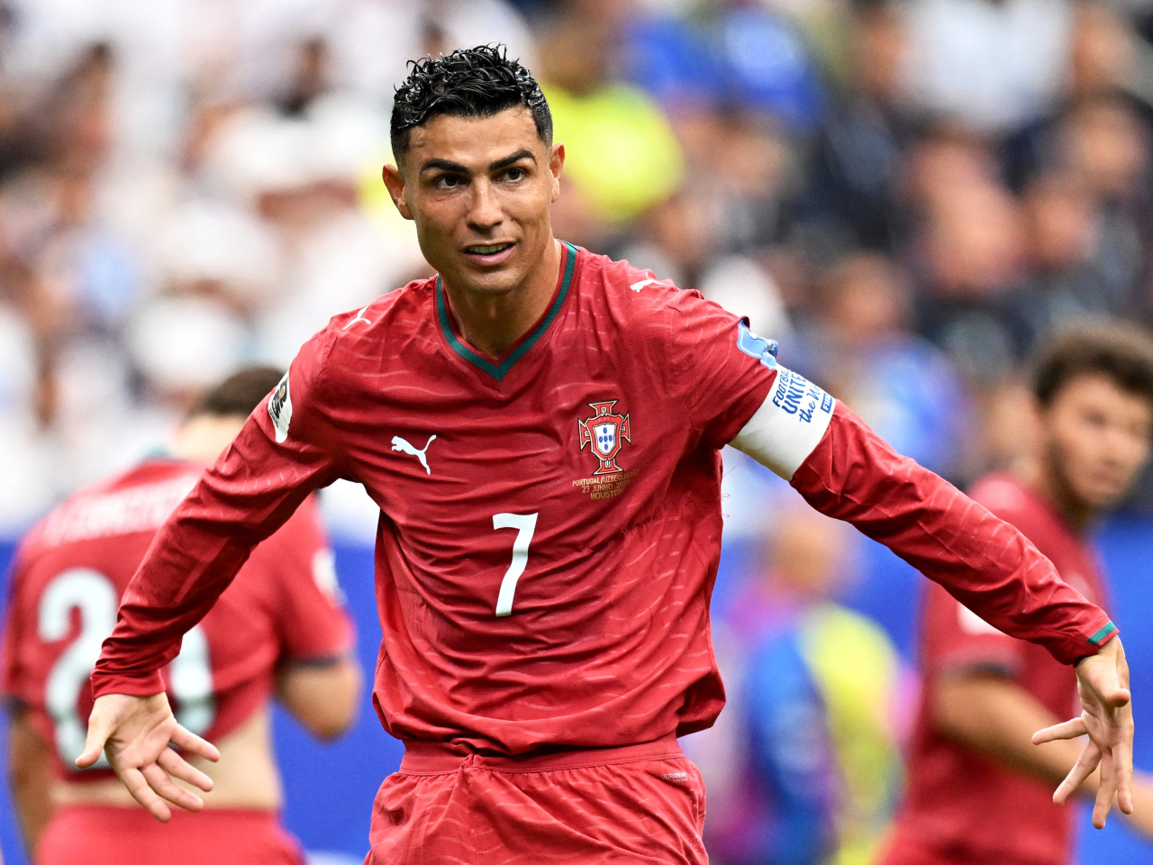 Ronaldo opened the scoring just six minutes into the Group K contest. Photo: Reuters