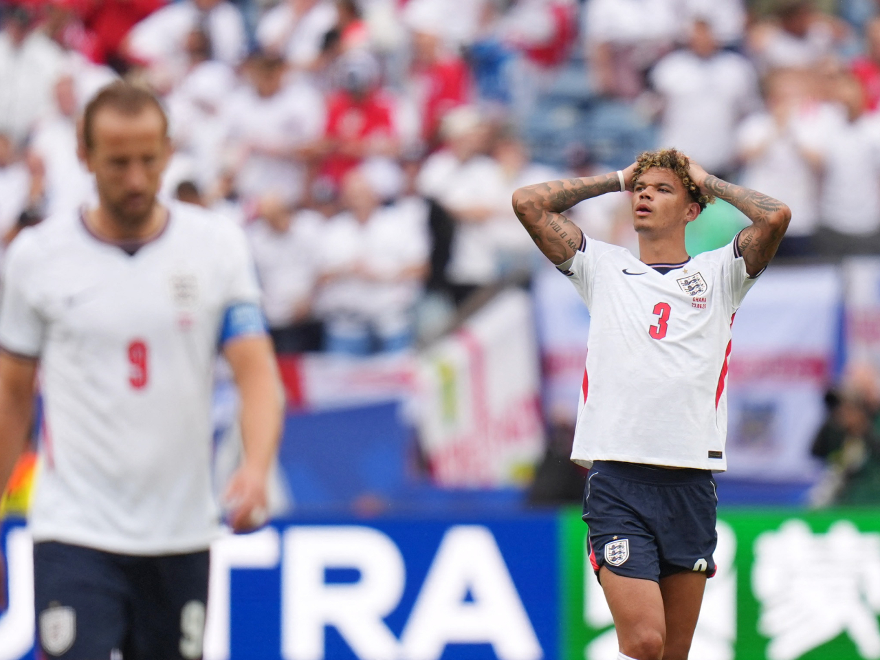 The Three Lions remain narrowly ahead of South Africa in Group L on goal difference. Photo: Reuters