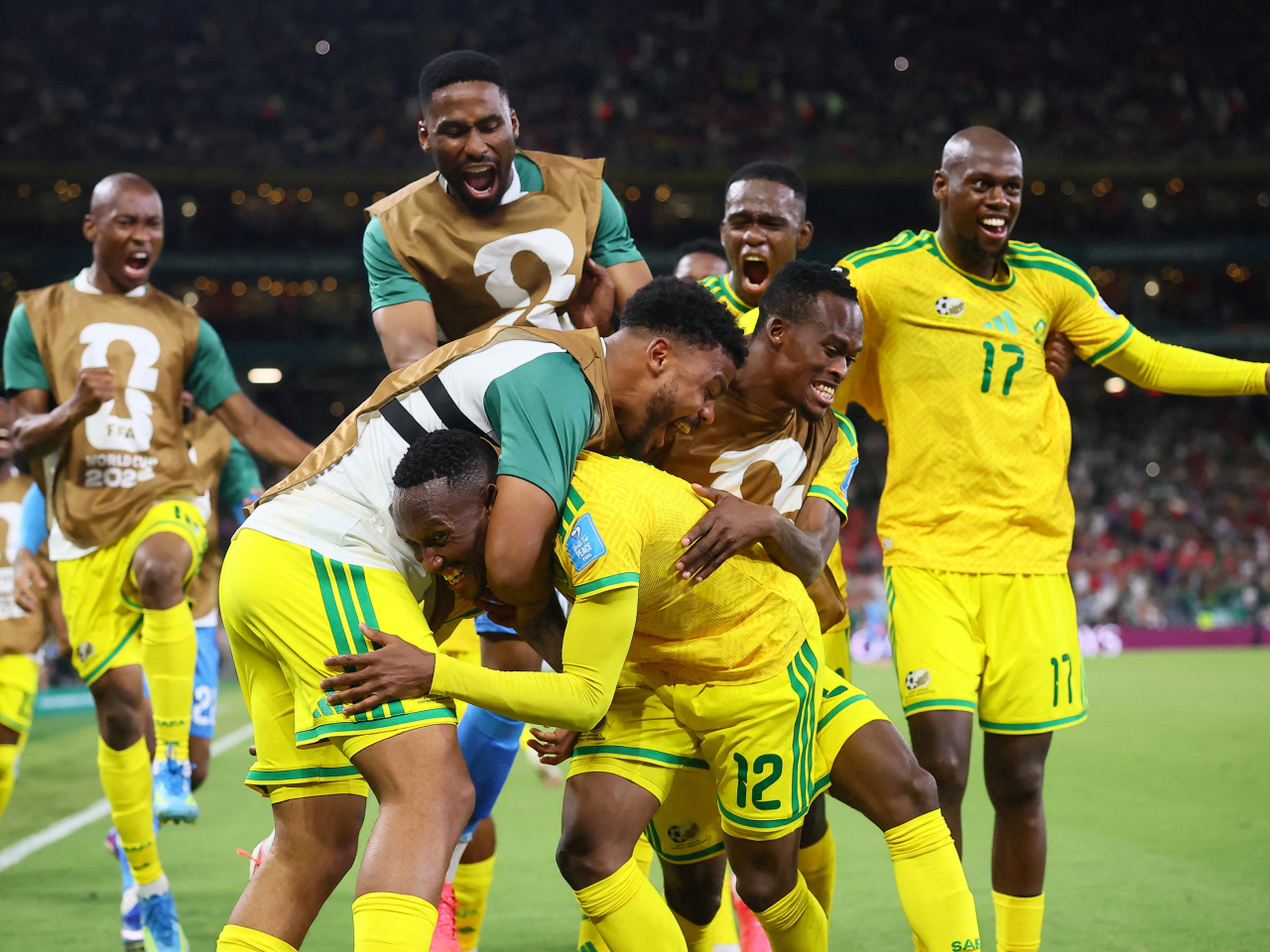 Thapelo Maseko's second-half strike proved to be the decider against South Korea. Photo: Reuters
