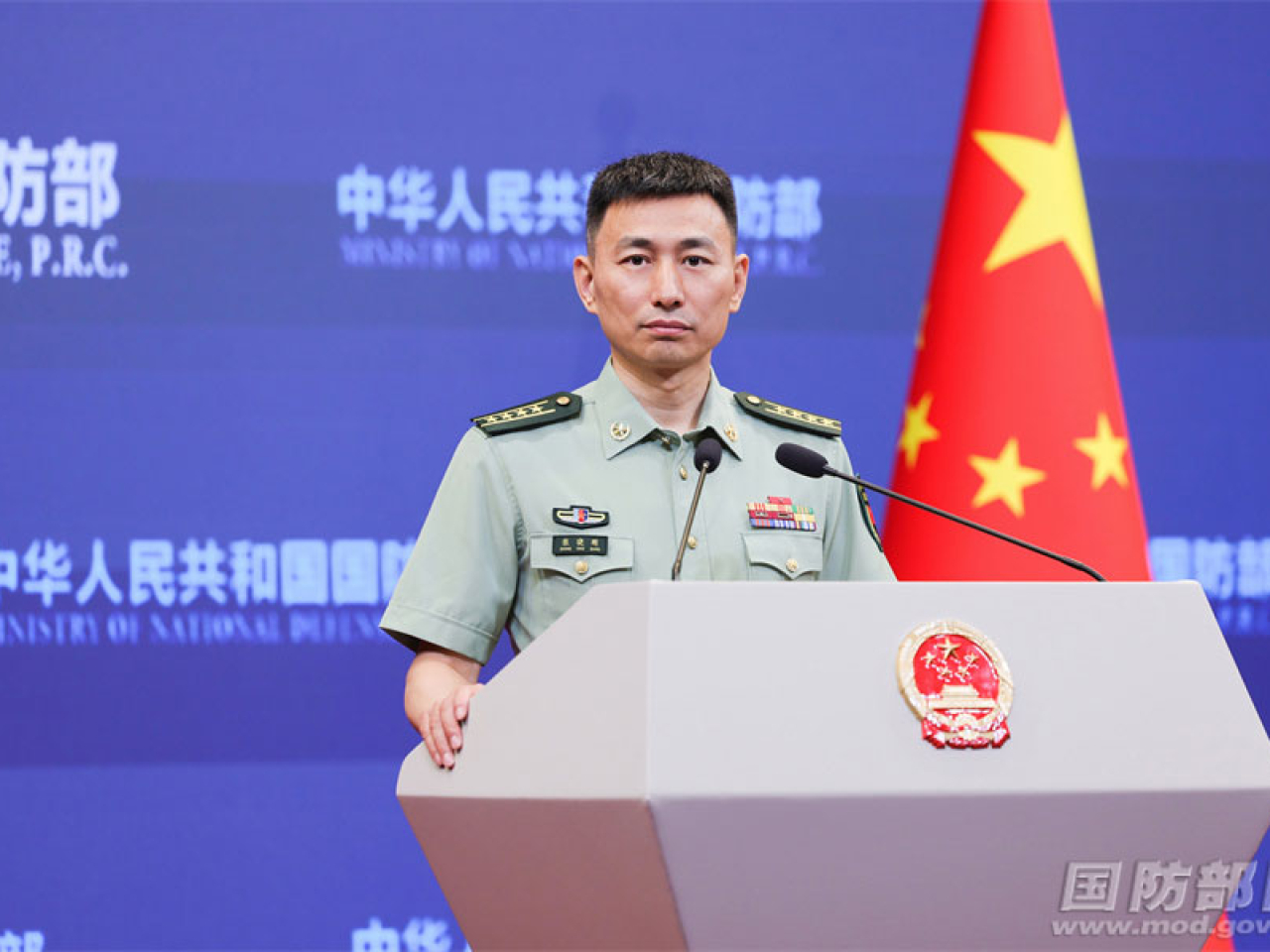 張曉剛說，日方用陰謀論抹黑中國國防開支，妄想轉移視線、誤導輿論，掩飾再軍事化野心和舉動。（國防部網頁圖片）