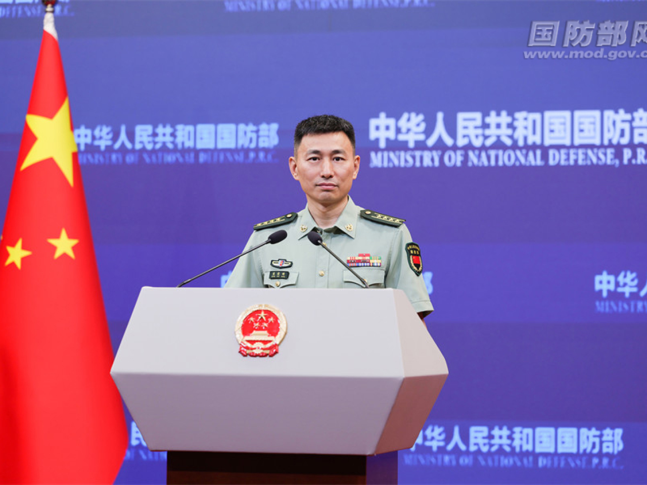 張曉剛表示，民進黨當局蓄意製造緊張，升高兩岸對立對抗，不得人心。（國防部網頁圖片）
