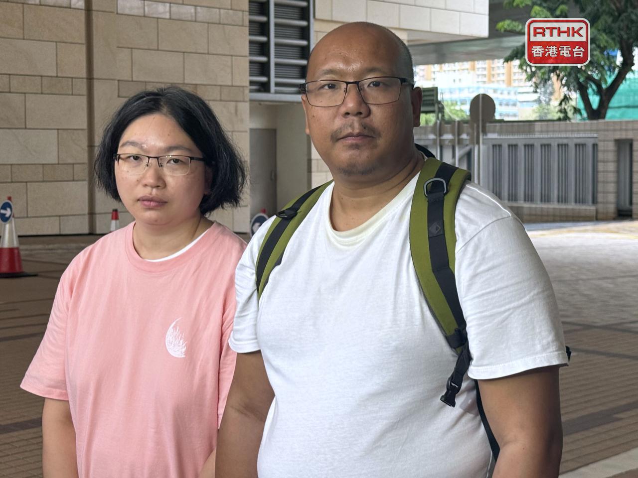 男嬰父母出席聆訊後見傳媒，表示對結果感到失望，但決定不上訴。（盧紫菁攝）