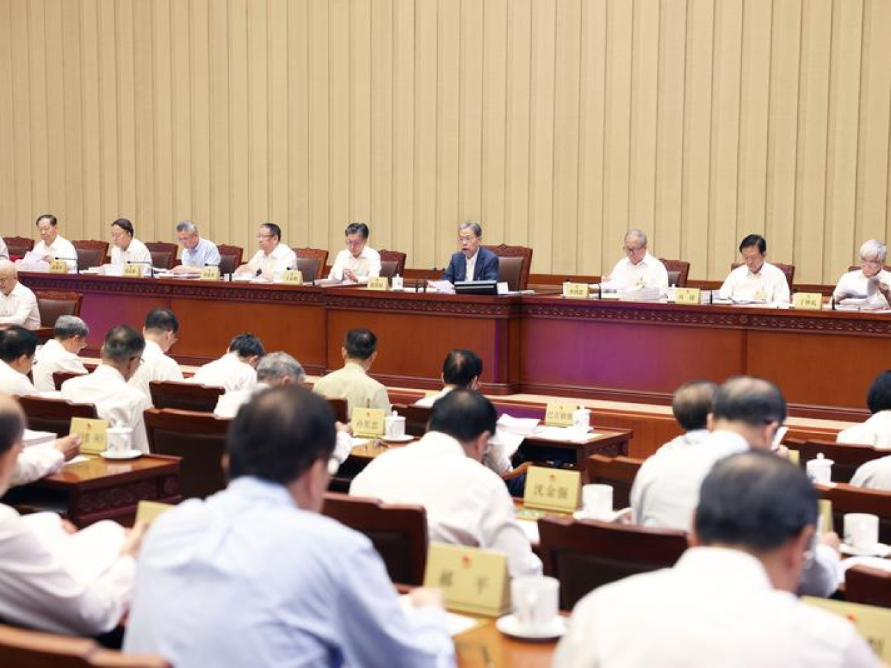 十四屆全國人大常委會第二十三次會議在北京人民大會堂舉行。（新華社）