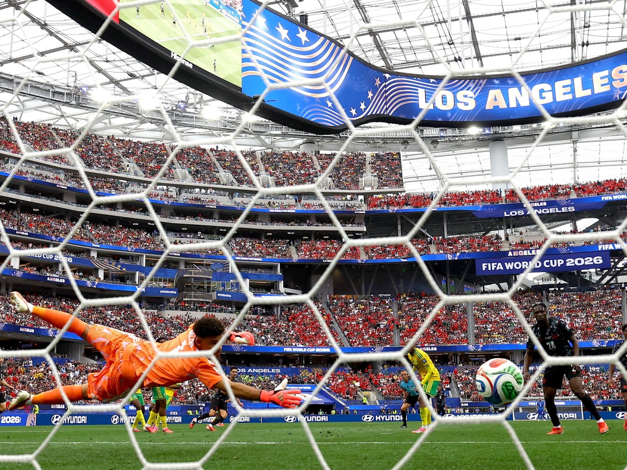 Stephen Eustaquio scored in the second minute of second-half stoppage time to help his team beat South Africa 1-0. Photo: Reuters