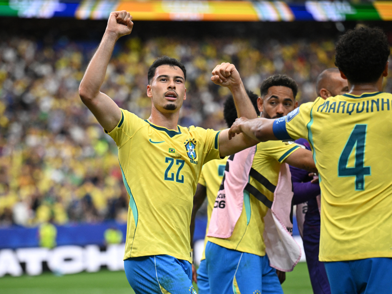 Gabriel Martinelli was the hero for Brazil, who are seeking their sixth World Cup crown. Photo: Reuters