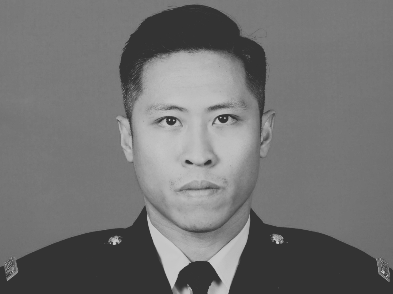 Late firefighter Ho Wai-ho is posthumously awarded the Medal for Bravery (Gold). Photo courtesy of the Fire Services Department