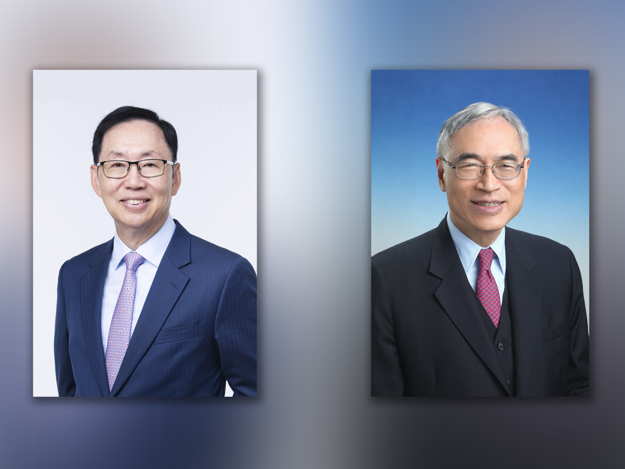 3人獲頒大紫荊勳章，包括大埔宏福苑火災獨立委員會委員、行政會議成員陳健波（左）；中大前校長、經濟學家劉遵義（右）；以及福建社團聯會榮譽主席、中銀國際副董事長林廣兆。