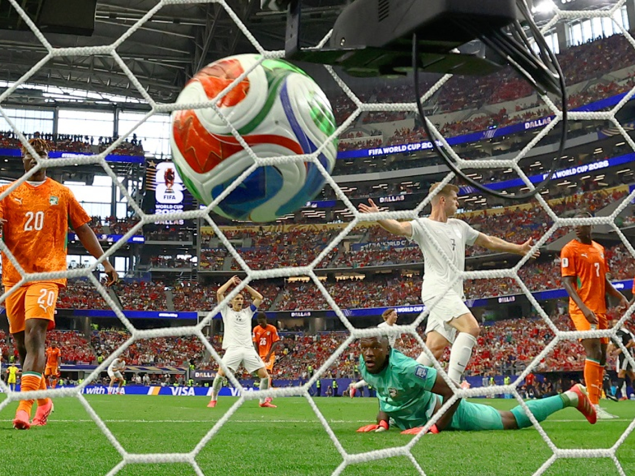 Norway captain Martin Odegaard puts his hands on his head in disbelief as Antonio Nusa's delightful curler nestles in the back of the net to open the scoring. Photo: Reuters