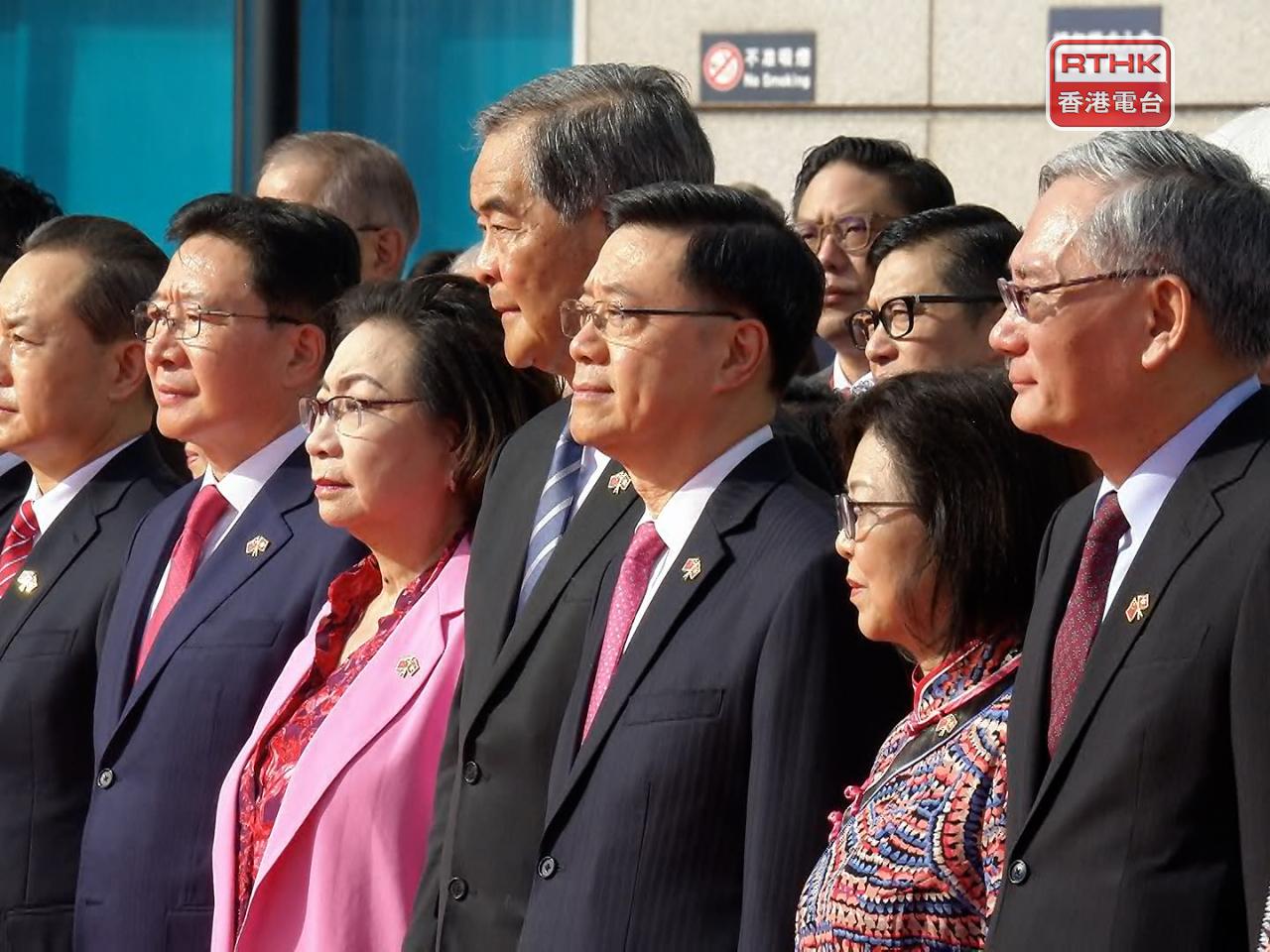 The Chief Executive John Lee and his wife were among those attending the ceremony.