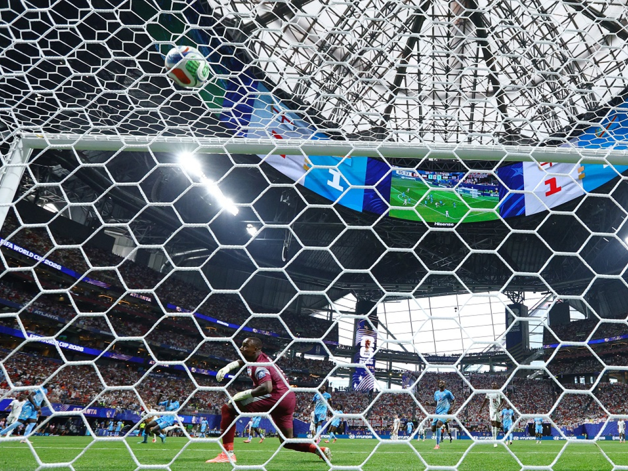Harry Kane powers England into the last 16 at the World Cup. Photo: Reuters