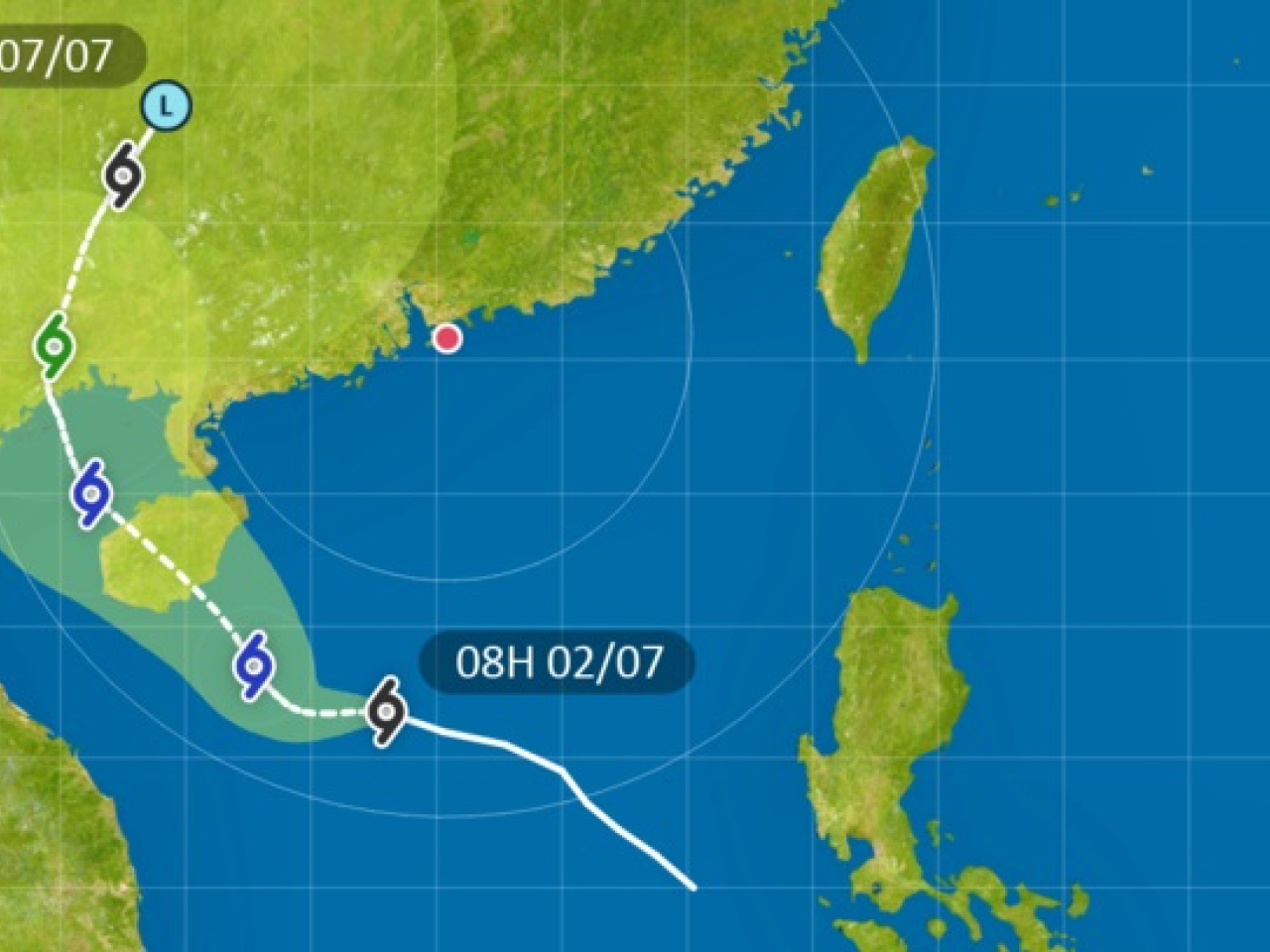 The observatory said it will assess the need for a No. 3 signal on Friday. Graphic courtesy of the Hong Kong Observatory