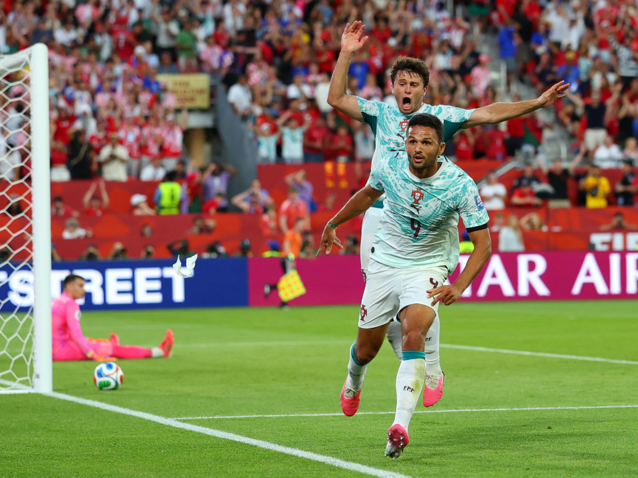 Goncalo Ramos' 94th minute goal fired Portugal into the last 16 after a tense contest against Croatia. Photo: Reuters