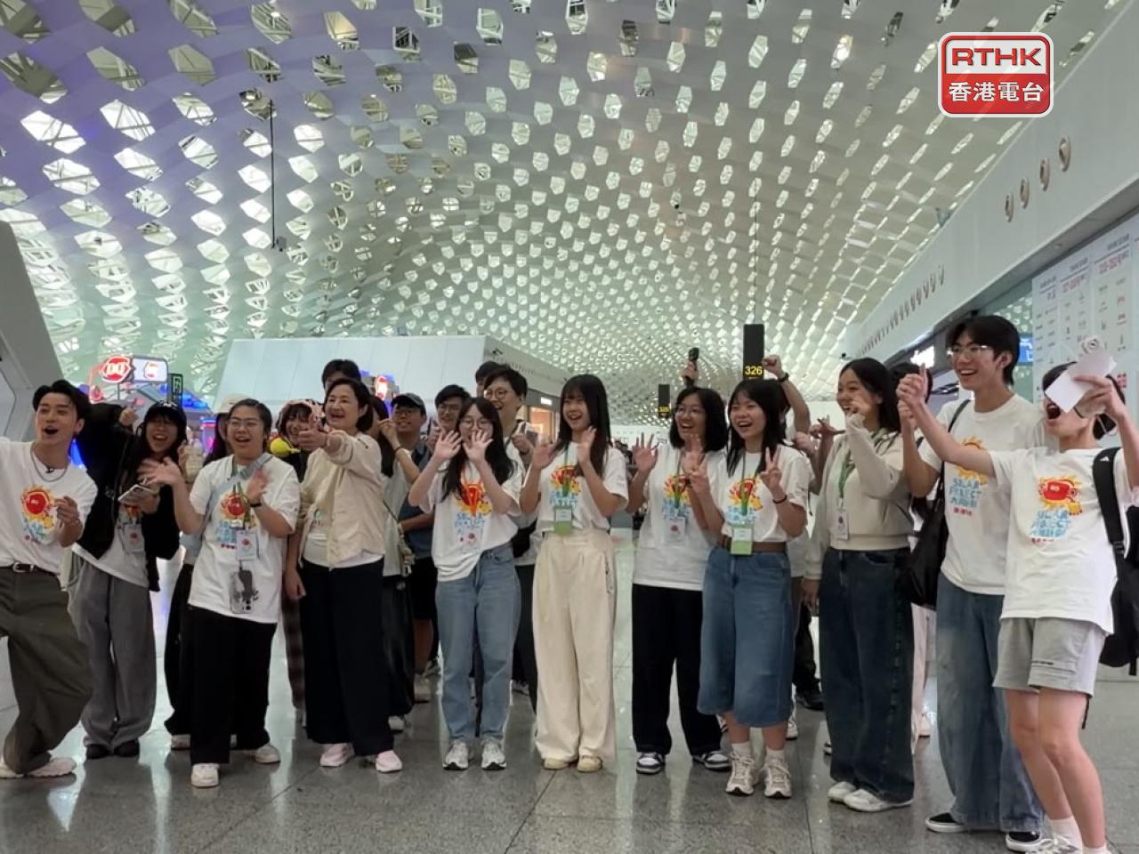 A group of more than 100 students, led by the director of broadcasting Angelina Kwan, take off to Xinjiang for a seven-day exchange trip. Photo: RTHK