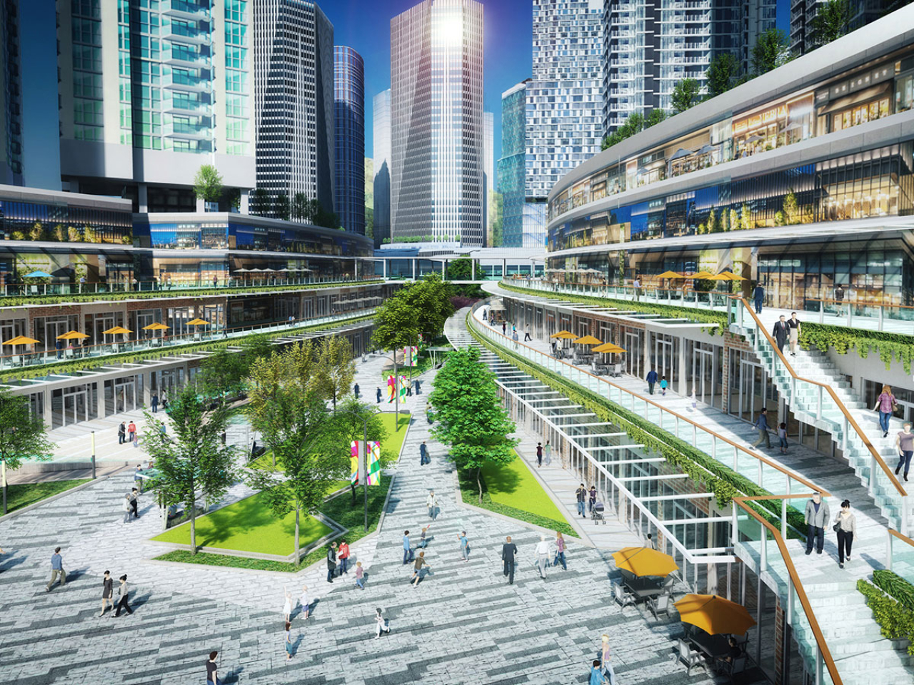 The Hung Shui Kiu pilot area has three residential plots as well as three industrial and tech sites. Artist's conception courtesy of Development Bureau.