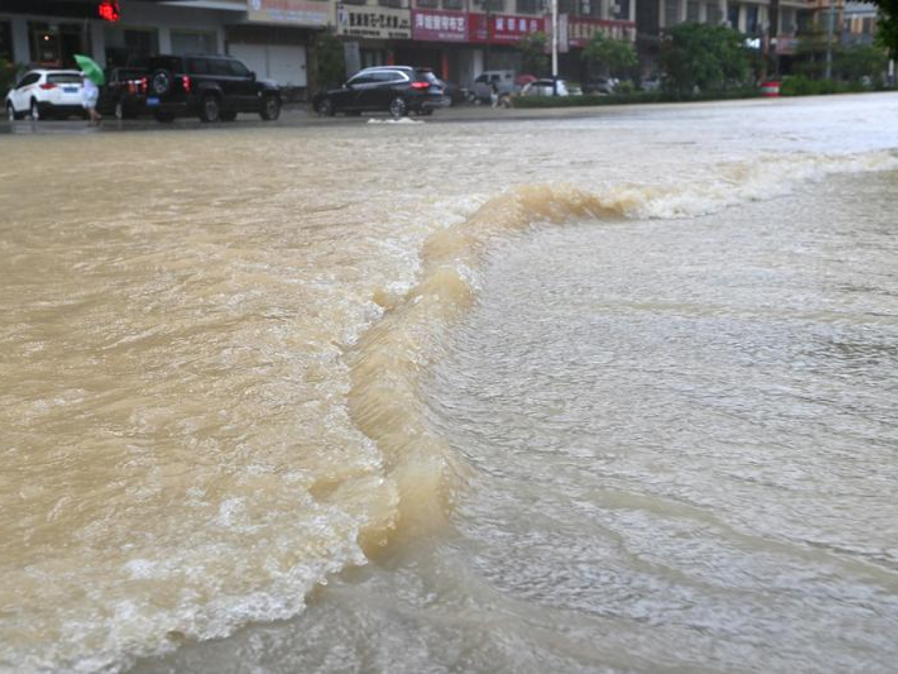 受風暴「美莎克」影響，廣西出現持續強降雨，部分地區出現嚴重洪澇災害。（新華社資料圖片）