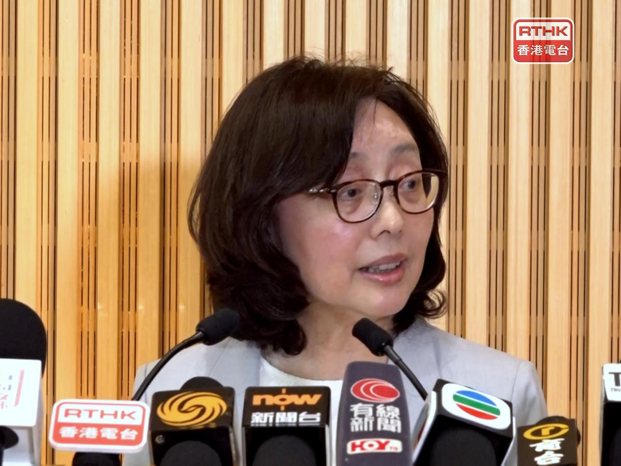 Development Secretary Bernadette Linn says the flat supply target for this financial year is likely to be achieved shortly. Photo: RTHK