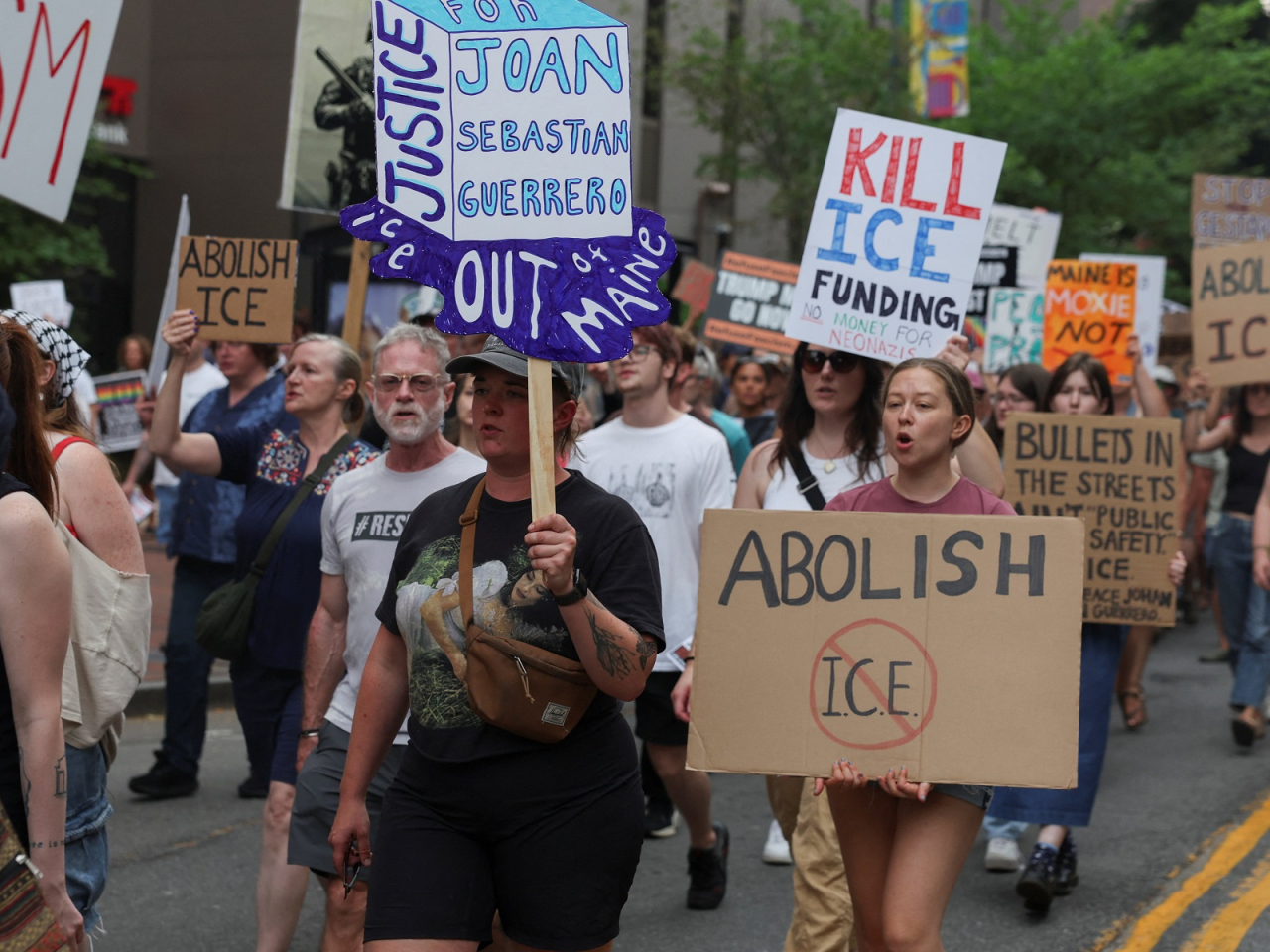 The shooting in Maine of a Colombian man said to be authorised to work in the United States has prompted fresh protests against the US Immigration and Customs Enforcement agency. Photo: Reuters