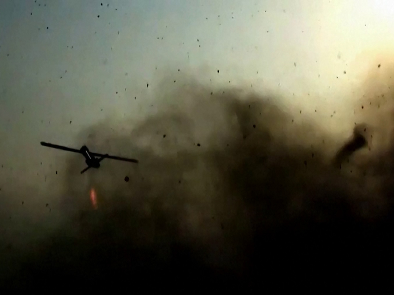 This screen grab from video footage released by Iran's Revolutionary Guards allegedly shows a drone being launched from an undisclosed location towards US targets in Bahrain and Kuwait. Image: Sepah News via AFP