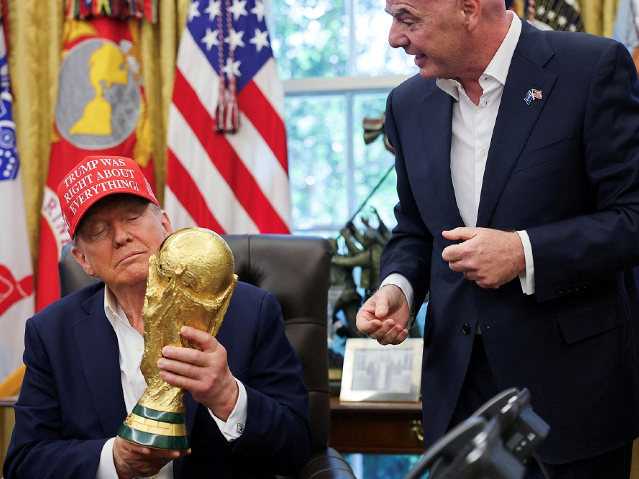 Donald Trump is expected to present the trophy to the winners. File photo: Reuters