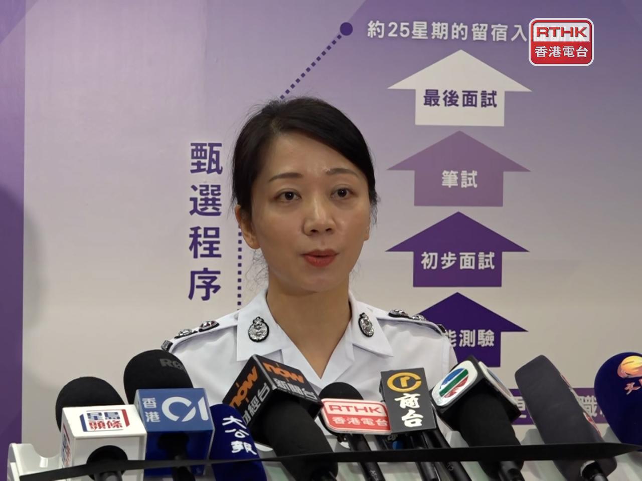 林萱時表示，招聘體驗日吸引超過1600人報名，比去年上升超過一成。（陳韋丞攝）