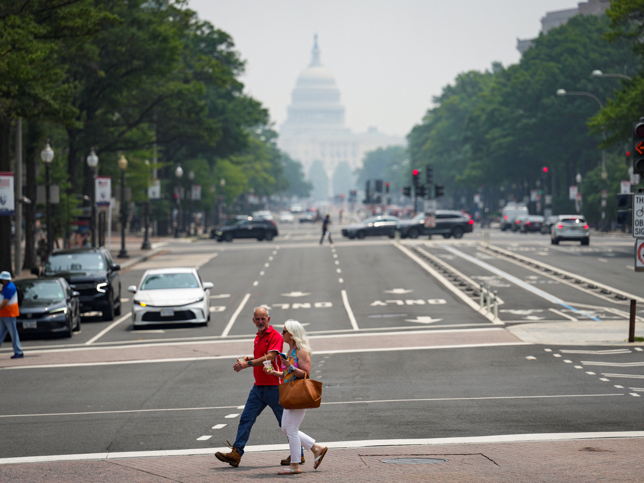 Smoke from wildfires casts a pall over the Capitol in Washington. Photo: Reuters