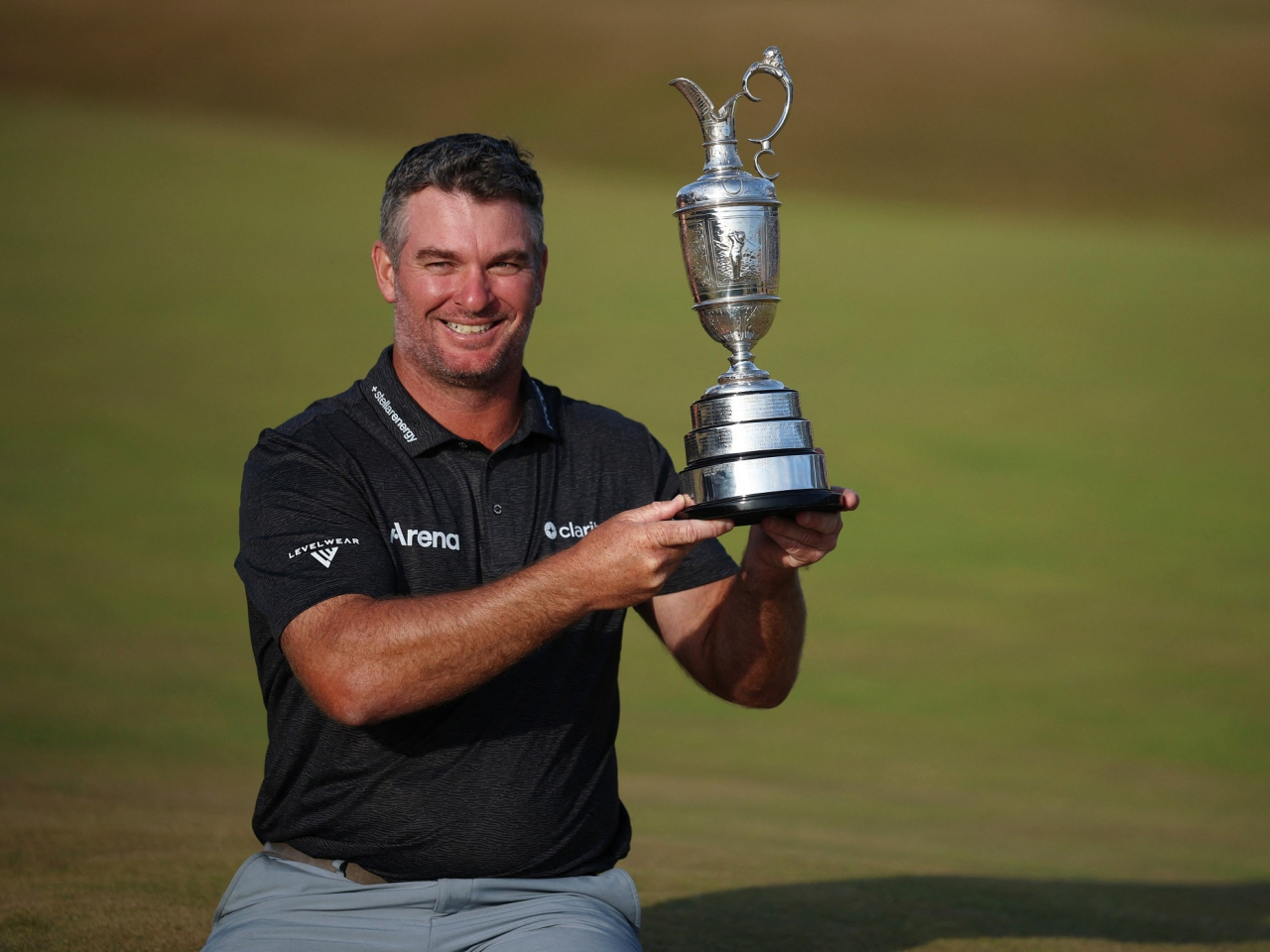 New Zealand's Ryan Fox celebrates with the Claret Jug after winning The 154th Open Championship. Photo: Reuters