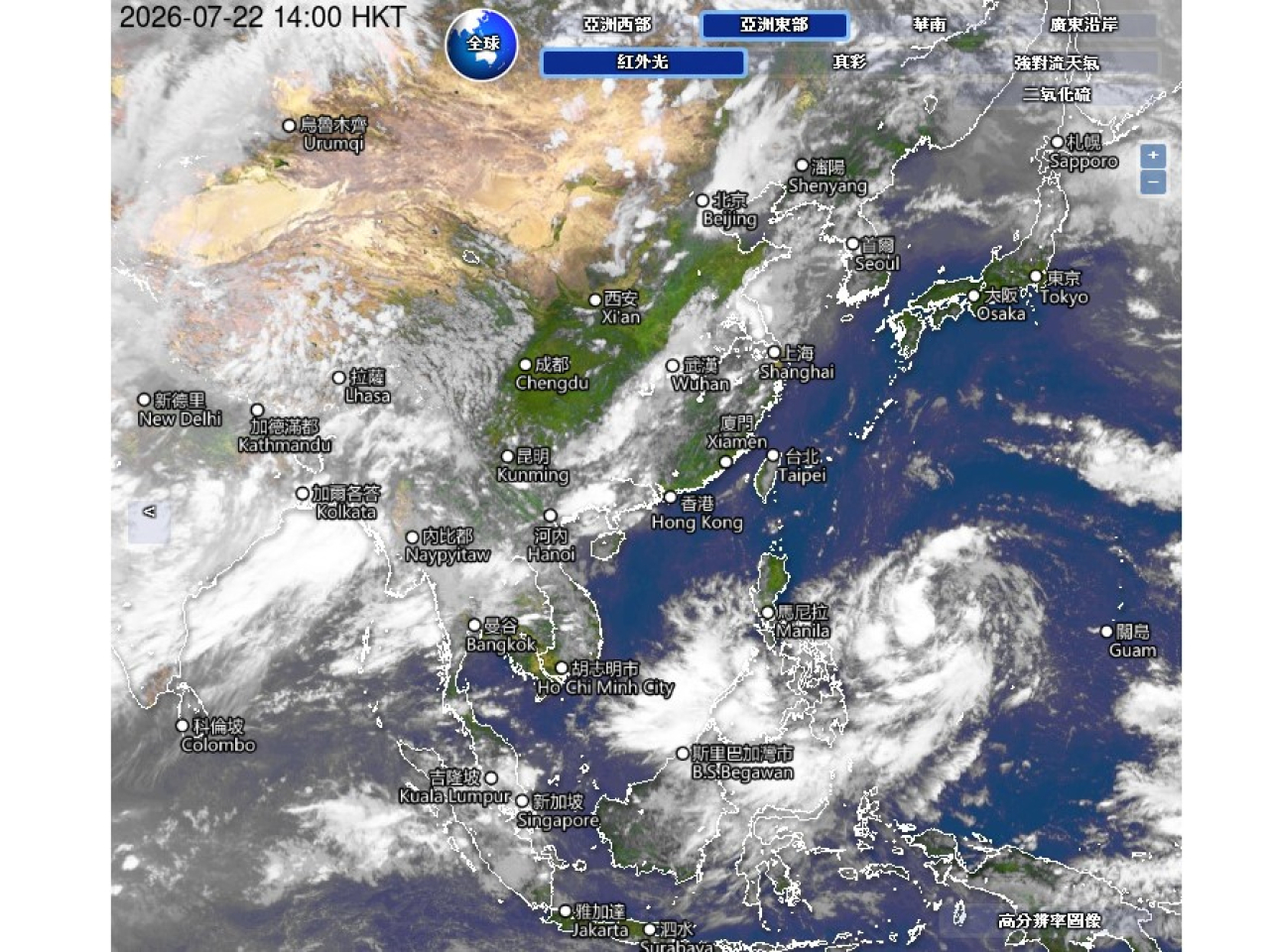 天文台預測星期六稍後至星期日廣東沿岸風勢頗大，有狂風大驟雨及雷暴。（）