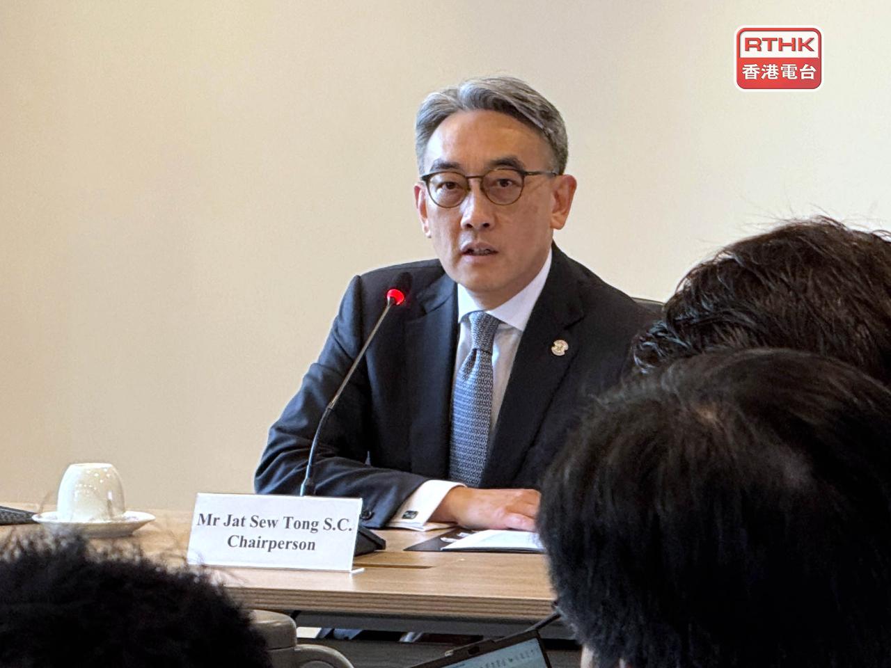 翟紹唐表示，公開部份會議內容，是希望讓公眾知悉競委會的工作。（實習記者鄭凱安攝）